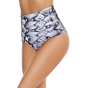 High Waisted Snakeskin Swimsuit Bottom